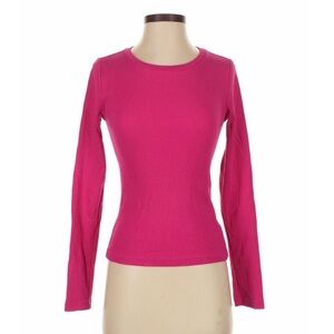 GAP Fuchsia Pink Long Sleeve Women's Ribbed Tee XS